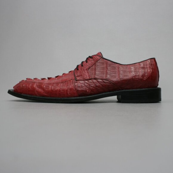 Via Roma Men\'s 11 EE Wide Red Genuine Crocodile Tail Leather Oxfords Dress Shoes main image 10